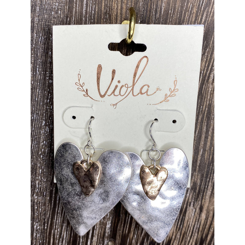 Hammered Hearts Earrings