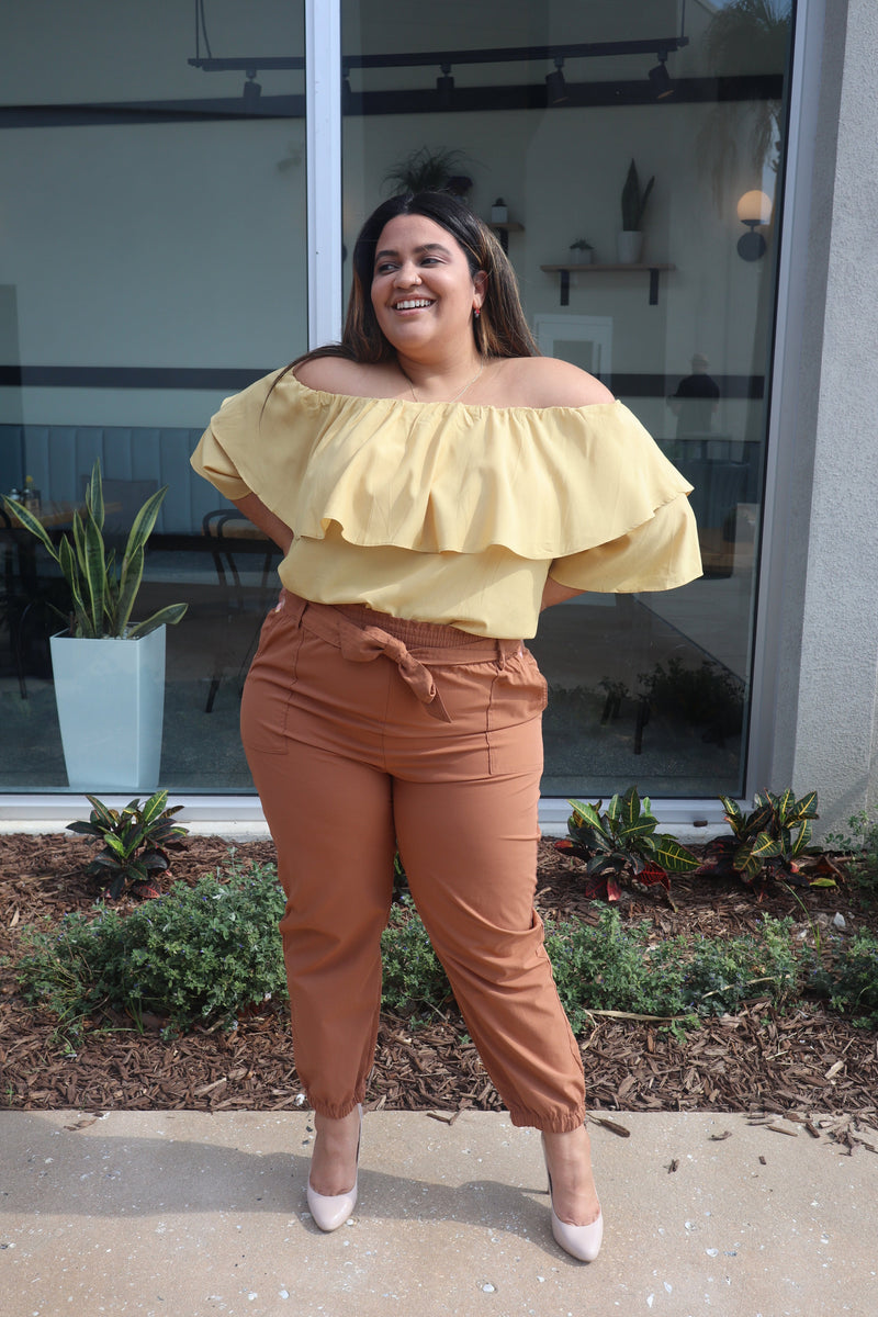 Off the Shoulders Ruffles Blouse
