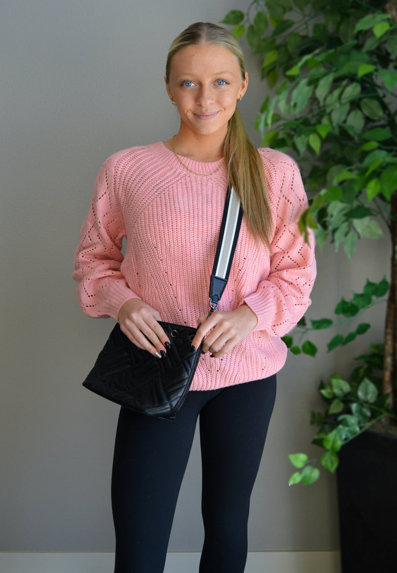 Cable Knit Pink Sweater 