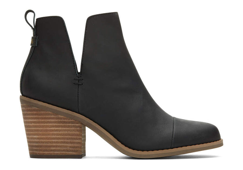 Toms - Black Everly Leather Cutout Boot