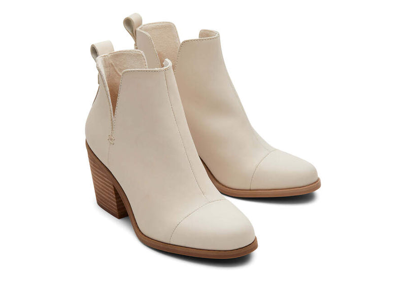 Toms - Beige Everly Leather Cutout Boot