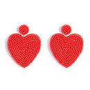 Large Beaded Heart Earrings