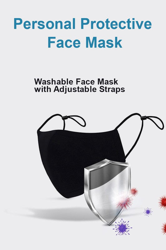 Protective Face Mask w/o Filter Slot-Black(171)
