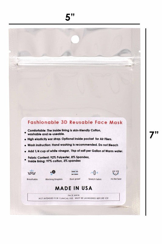 Protective Face Mask- White w/No Filter Included(427)