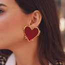 Alice Red Enamel Heart Earrings