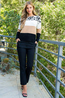 Cheetah Colorblock Sweater