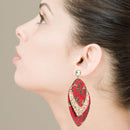 Boho Multi Leaf Leopard Print Earrings
