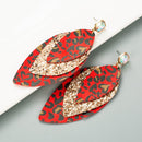 Boho Multi Leaf Leopard Print Earrings