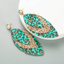 Boho Multi Leaf Leopard Print Earrings