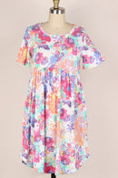 Ivory Floral Babydoll Dress(403)