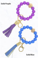 Bangle Keychain | Silicone Wristlet Key Ring | Bead Bracelet