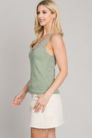 Fine Knit V-Neck Tank