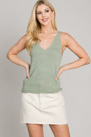 Fine Knit V-Neck Tank