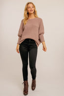 Boat Neck Ribbed Sweater