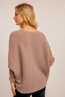 Boat Neck Ribbed Sweater