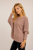 Boat Neck Ribbed Sweater