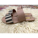 Beige & Black Knit Sandal