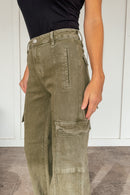Trisha Olive Cargo Denim by Risen