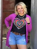 Maggie Magenta Mid-Length Cardigan