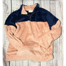 Plus size soft pullover with zipper and kangaroo pocket