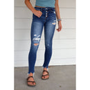 Vervet High Rise Patched Skinny Jeans