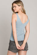 Fine Knit V-Neck Tank
