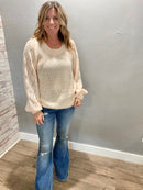 Second Glance Cable Knit Sweater -beige