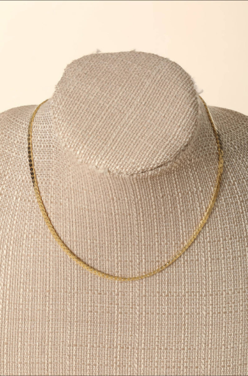 Skye Herringbone Chain Choker Necklace