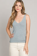 Fine Knit V-Neck Tank