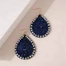 Tear Drop Glitter Rhinestone Dangling Earrings