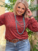 Remi Rust Leopard Long Sleeve Top