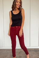 Wine Colored Skinny Denim by Risen