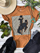 Leopard Bronc Rider Tee
