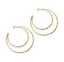Hammered Double Hoop Earrings
