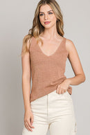 Fine Knit V-Neck Tank