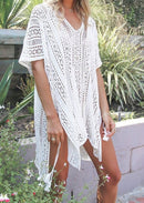 Hollow Out One Piece Swim Suit Cover UP