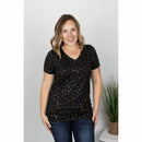 Olivia in Gorgeous Foiled Stars Tee