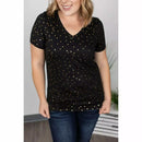 Olivia in Gorgeous Foiled Stars Tee