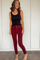 Wine Colored Skinny Denim by Risen
