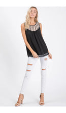 Double Trim Woven Top