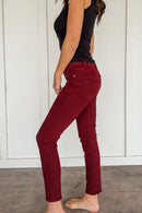 Wine Colored Skinny Denim by Risen