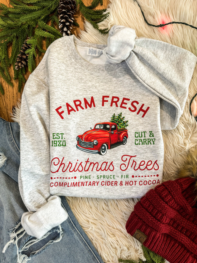 Fresh Farm Christmas Trees Sweatshirt