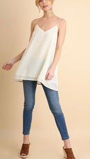 V-Neck Chiffon Tunic Tank