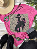 Leopard Bronc Rider Tee
