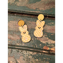 distressed bunny earrings