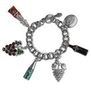 Silver Wine Spirits Charm Bracelet