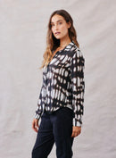 Bella Dahl - Monterey Flowy Button Down - Blurred Ikat Print