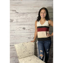 Colorblock knit khaki/red sweater tank