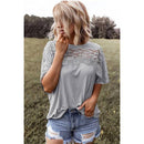 Gray Lace Top