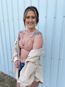 Our Love Story Begins Lace Bralette -  blush